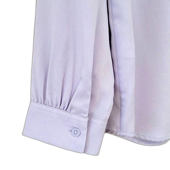 UNIQLO Purple Bow Tie Long Sleeve Button Down Shirt size XS Professional Dressy - Picture 7 of 14